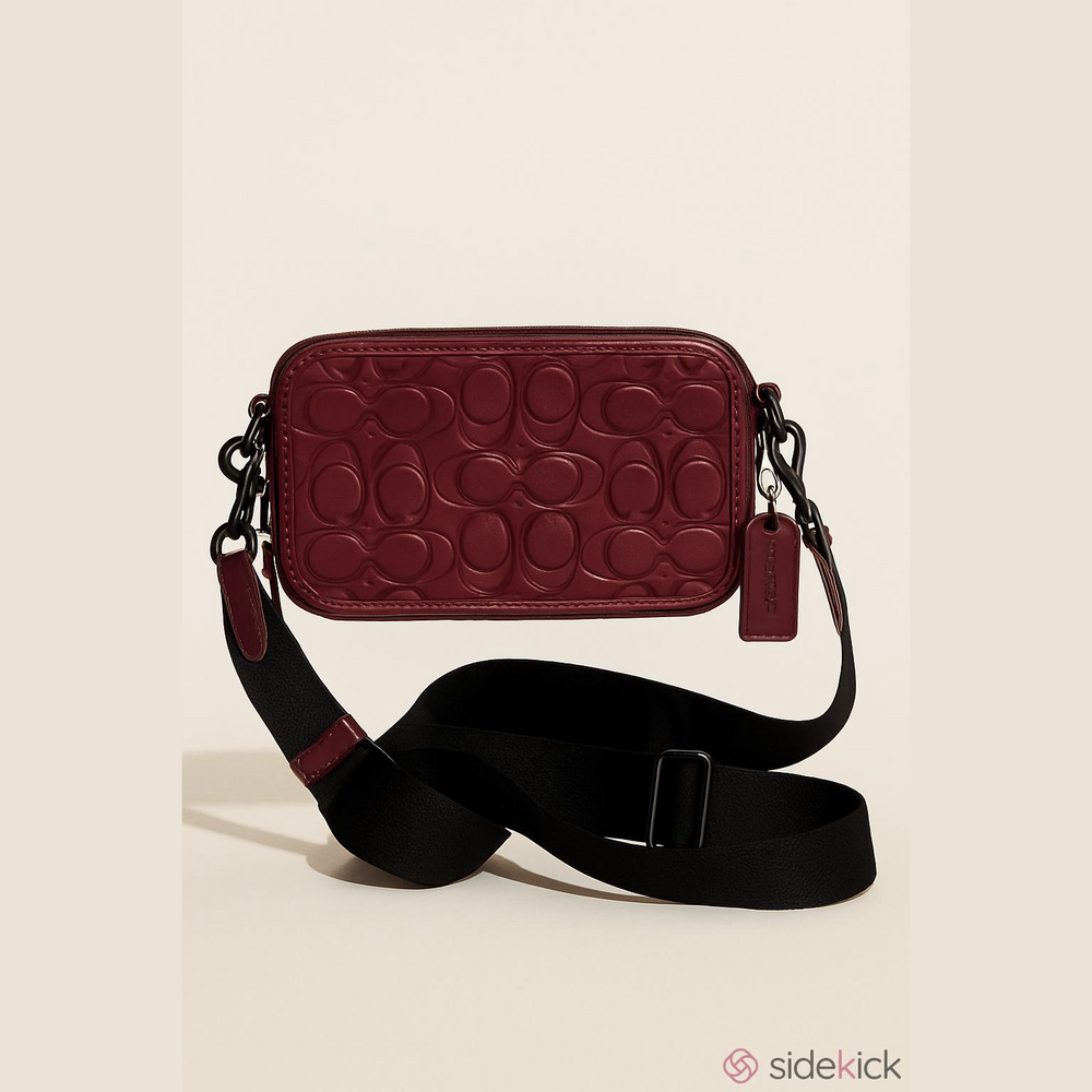 Coach Wyatt Crossbody Signature Leather Wine Multi Gunmetal